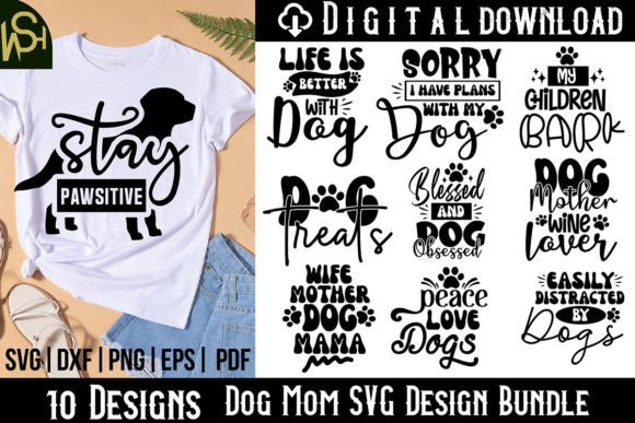 Dog Mom SVG Bundle: Graphics for Crafts