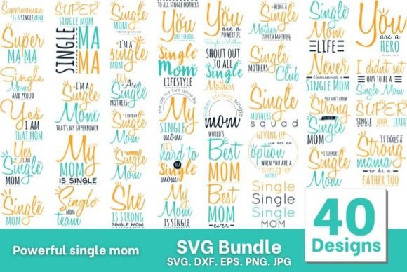 Powerful Single Mom SVG Bundle for Crafts and Graphics
