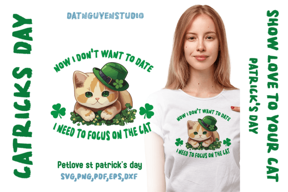 St. Patrick’s Day Cat Mom SVG for Crafts & Graphics